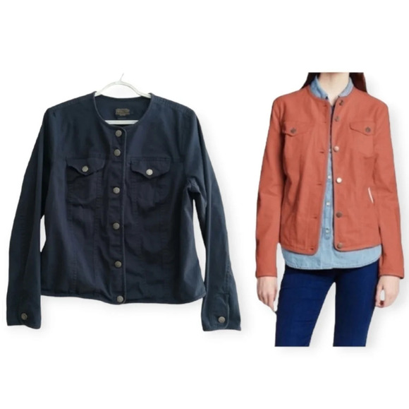 Pendleton Cotton Twill Laguna Utility Button Up Navy Jacket Military Style Large - Picture 1 of 16